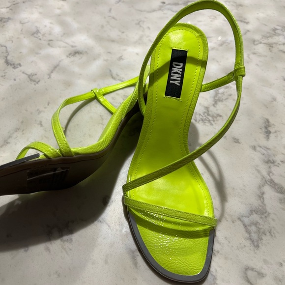 Brand new DKNY neon yellow high heels - Picture 2 of 2
